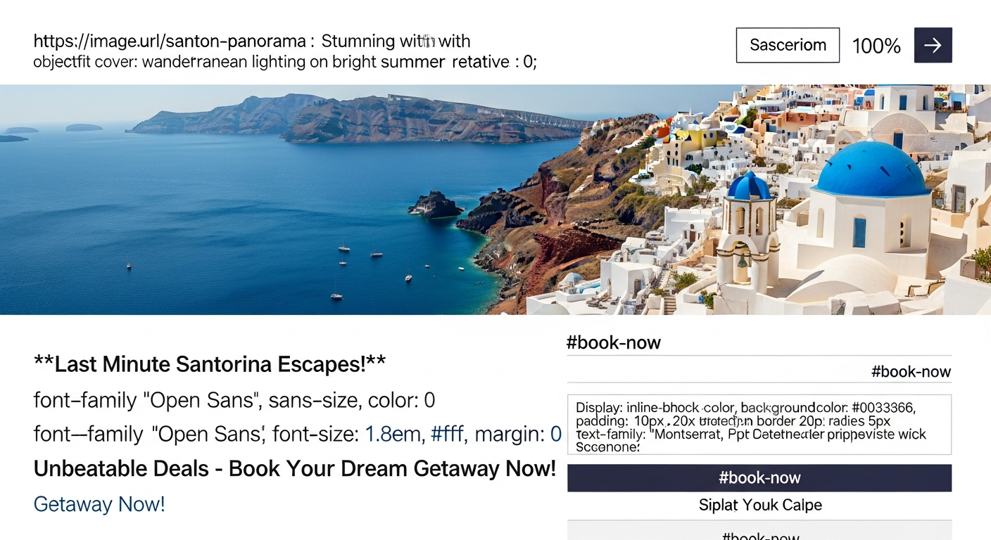 Last Minute Griechenland - Weisse Haeuser auf Santorini mit Meerblick